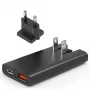 Choetech PD6011 PD65W GaN Slim USB-A+C mini-laturi (musta)