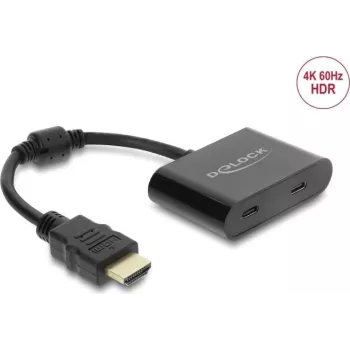 Adapteri HDMI-pistoke – USB Type-C-liitin DELOCK 63000, DisplayPort Alt Mode, 4K 60 Hz