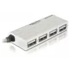USB-keskitin DeLOCK 87445 4-porttinen ulkoinen 480 Mbit/s valkoinen