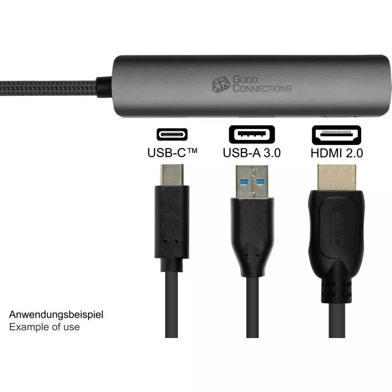 USB Type-C -keskitin Alcasa HUB-C002A 5000 Mbit/s HDMI USB 3.0