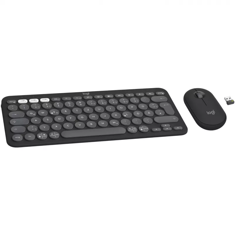 Logitech Pebble 2 Combo langaton näppäimistö ja hiiri QWERTZ saksa grafiitti