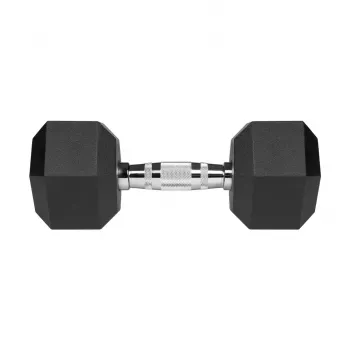 Kumipäällysteiset valurautaiset käsipainot HEX 2x10 kg REBEL ACTIVE