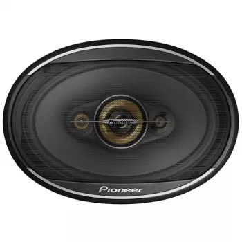 Pioneer TS-A6971F. Kaiutintyyppi: 4-tie, huipputeho: 600 W, nimellisteho: 100 W. Asennussyvyys: 20,3 cm, bassokaiuttimen koko (L x K): 152,4 x 228,6
