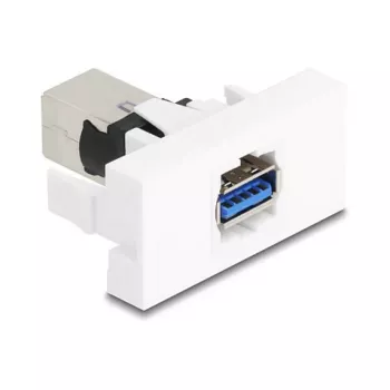 Keystone-moduuli DELOCK 90910 – litteä USB-A-liitäntä, valkoinen, 45×22,5×42,6 mm