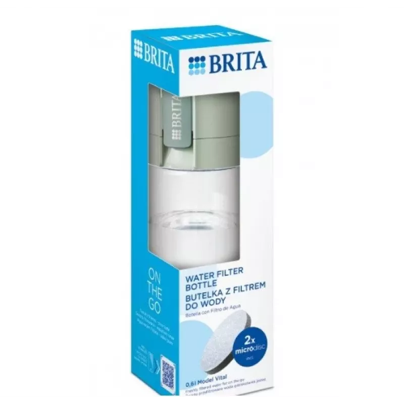 Suodatinpullo BRITA Vital pastellinvihreä 600 ml 5 MicroDisc-suodatinlevyllä (BRITA 1059295)