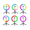 Renkaanmuotoinen valaisin RGB 26 cm jalustalla
