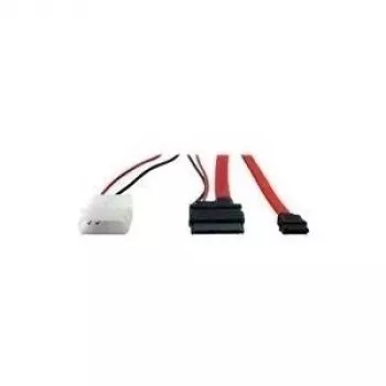 Inter-Tech - SATA-kaapeli - Slimline SATA - SATA, sisäinen virtaliitäntä, 2-napainen - 60 cm - punainen (88885302)