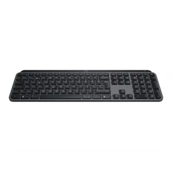 Logitech MX Keys S 920-011589 langaton täysikokoinen näppäimistö, Bluetooth LE / Logi Bolt, taustavalaistu, ladattava USB-C:llä, QWERTY US International, ranteentuella, grafiitti