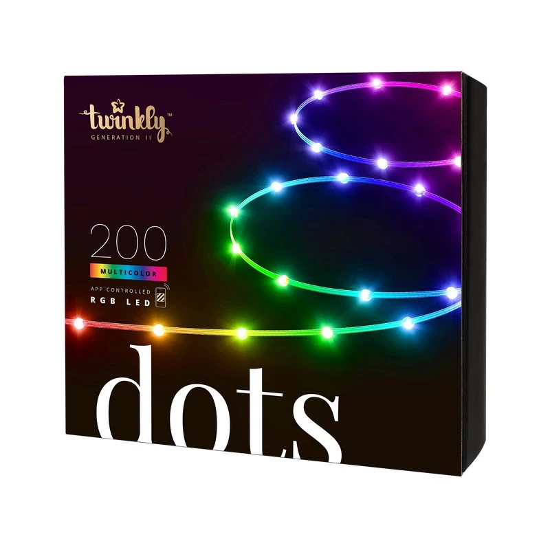 LED-valosarja Twinkly TWD200STP-TEU monivärinen sisänauha, 5 cm väli, IP20, läpinäkyvä kaapeli
