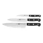 Veitsisarja ZWILLING Gourmet 3 kpl — taotut terät 10/16/20 cm, mustat muovikahvat, konepesunkestävä