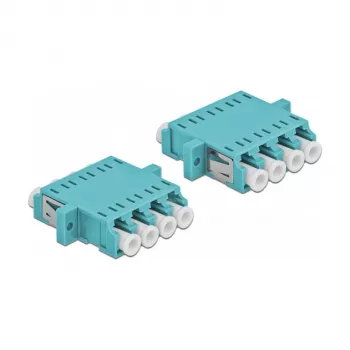Delock 86541 LC Quad kuituoptinen liitin Multimode OM3, vaaleansininen, 2 kpl