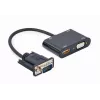 Videokaapeli-adapteri GEMBIRD A-VGA-HDMI-02 0,15 m — HDMI + VGA (D-Sub) naaras VGA (D-Sub) uros, musta