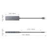 USB-keskitin Aukey CB-H36 — 4-porttinen USB 3.2 Gen 1 Type-A, isäntä USB 2.0, 5 000 Mbit/s, alumiini hopea