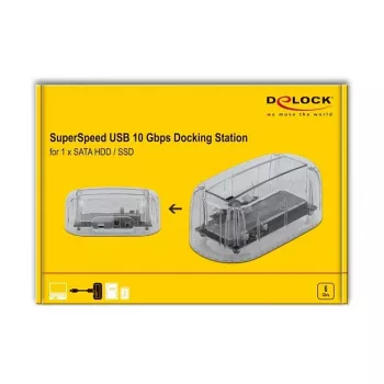 HDD/SSD-kotelo DeLOCK 64089 läpinäkyvä 2,5/3,5 tuuman