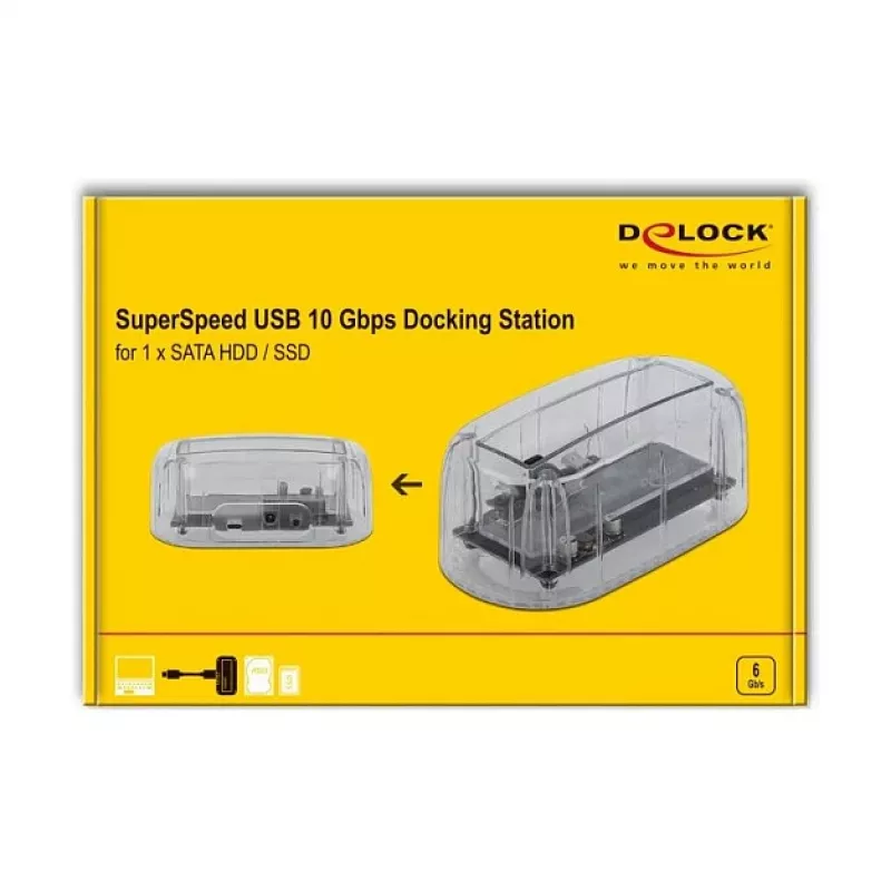 HDD/SSD-kotelo DeLOCK 64089 läpinäkyvä 2,5/3,5 tuuman