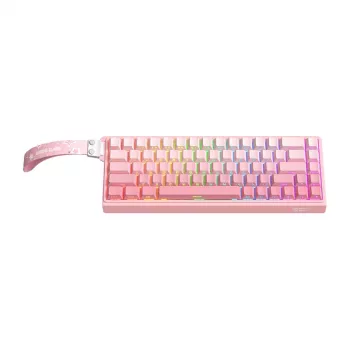 Johdollinen pelinäppäimistö Onikuma G69 — pinkki, USB-liitäntä, full-size-asettelu