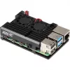 JOY-IT RPI CASE ALU07F - kotelo Raspberry Pi 4:lle, alumiini, tuuletin, musta (RB-ALUCASEP4+07FAN)