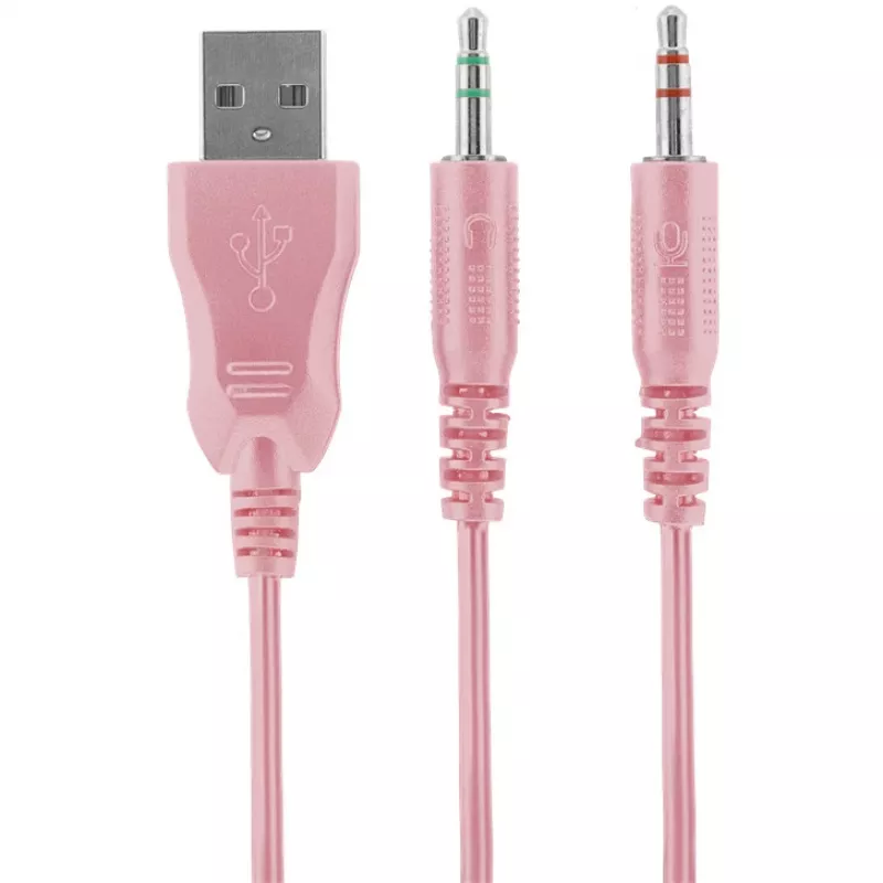 Deltaco GAM-030-P kuulokkeet ja headset johdollinen panta peli USB Type-A pinkki (GAM-030-P)