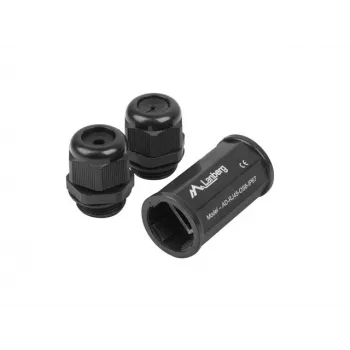 Kaapeliadapteri RJ-45 Lanberg AD-RJ45-OS6-IP67 musta