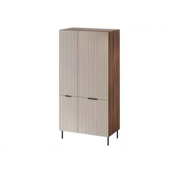 Vaattekaappi Cama Meble ALMERA Cama 5 90x52x185 cm, pähkinäkehys, cashmere-ovet, 6 hyllyä