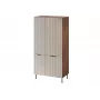 Vaattekaappi Cama Meble ALMERA Cama 5 90x52x185 cm, pähkinäkehys, cashmere-ovet, 6 hyllyä