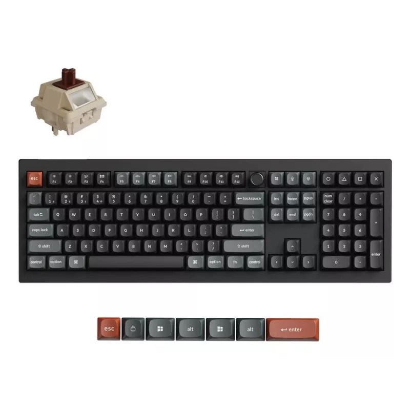 Mekaaninen Full-Size-näppäimistö Keychron V6 Ultra 8K — QWERTY, Bluetooth, RGB, musta