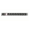 Virranjakoyksikkö GEMBIRD EG-PDU-014-C14, 8 AC-lähtöä, C14-tulo, 3 m kaapeli, 1U, 3680 W, 10 A, alumiini, musta