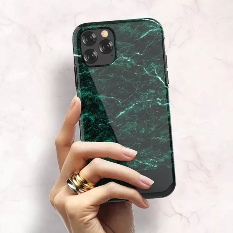 Suojakotelo Devia Marble-sarja iPhone 11 Pro Max -puhelimelle — vihreä, ohut istuvuus, kova kuori