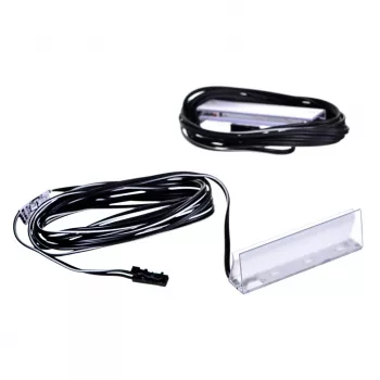 Hyllyyn asennettava LED-valaisin cama meble 2LED sininen, suorakaiteen muotoinen, pinta-asennus, läpinäkyvä/musta