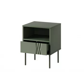 Yöpöytä cama meble TRESSE 44×40×53 cm mattavihreä, 1 laatikko, 2 kpl:n sarja