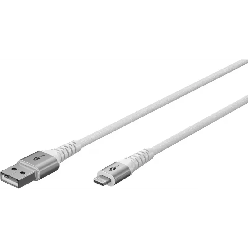 Goobay Lightning - USB-A supersoft tekstiilikaapeli metalliliittimillä, 2 m (74512)