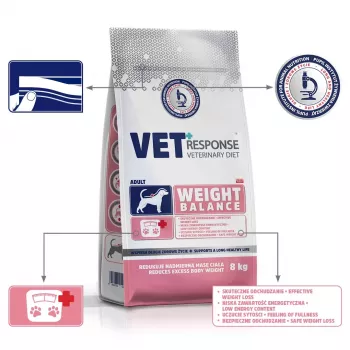 VET RESPONSE Weight balance – kuivamuona koirille – 8 kg