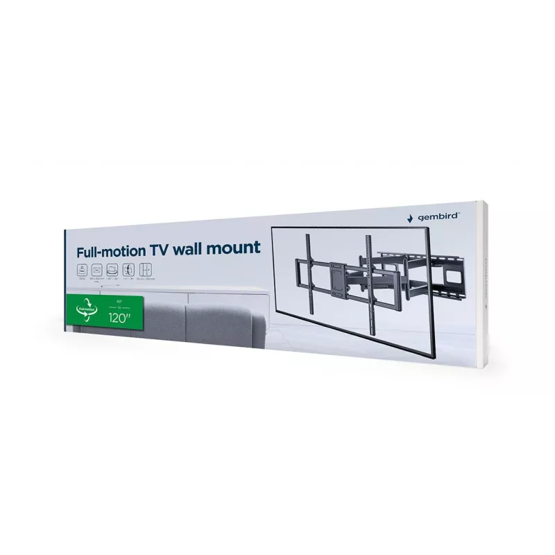 Gembird WM-120 pc(s)-01 TV-teline/jalusta 3,05 m (120) musta