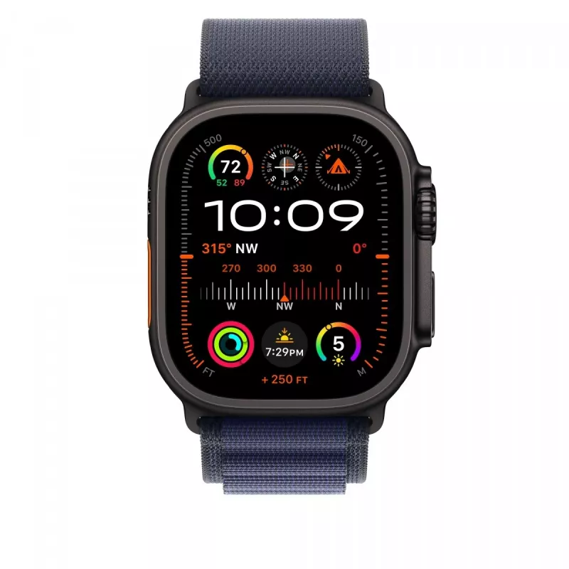 Apple 49 mm Navy Alpine Loop - pieni - musta titaaniviimeistely
