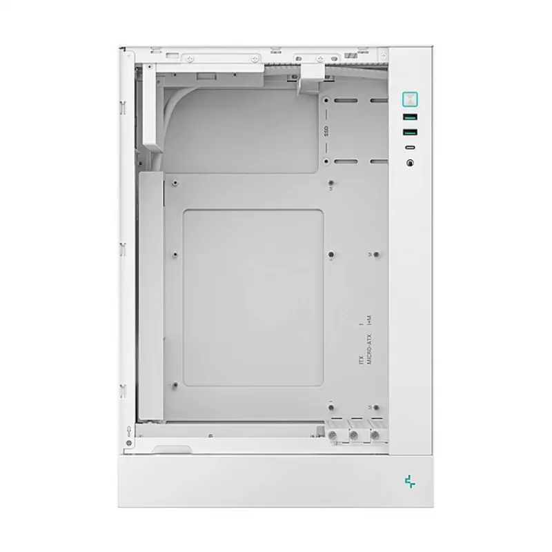 DeepCool CH170 PLUS WH Midi Tower -tietokonekotelo, Micro ATX, ilman virtalähdettä, 4 laajennuspaikkaa, valkoinen