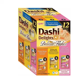INABA Dashi Delights Delicate flakes kanasekoitus kissan märkäruoka 12x40 g