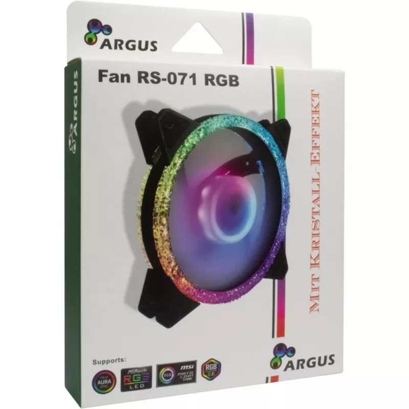 INTER-TECH RS-071 120mm ARGB -kotelotuuletin - musta