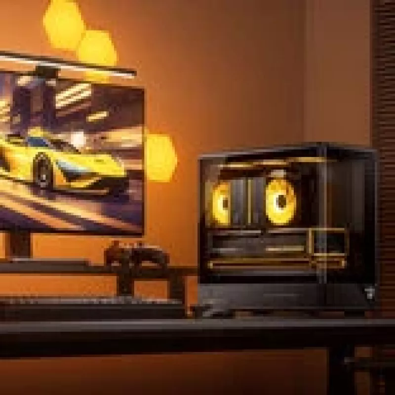 Tietokonekotelo Jonsbo D200 midi-tower mATX karkaistu lasi mini temp -näyttö musta