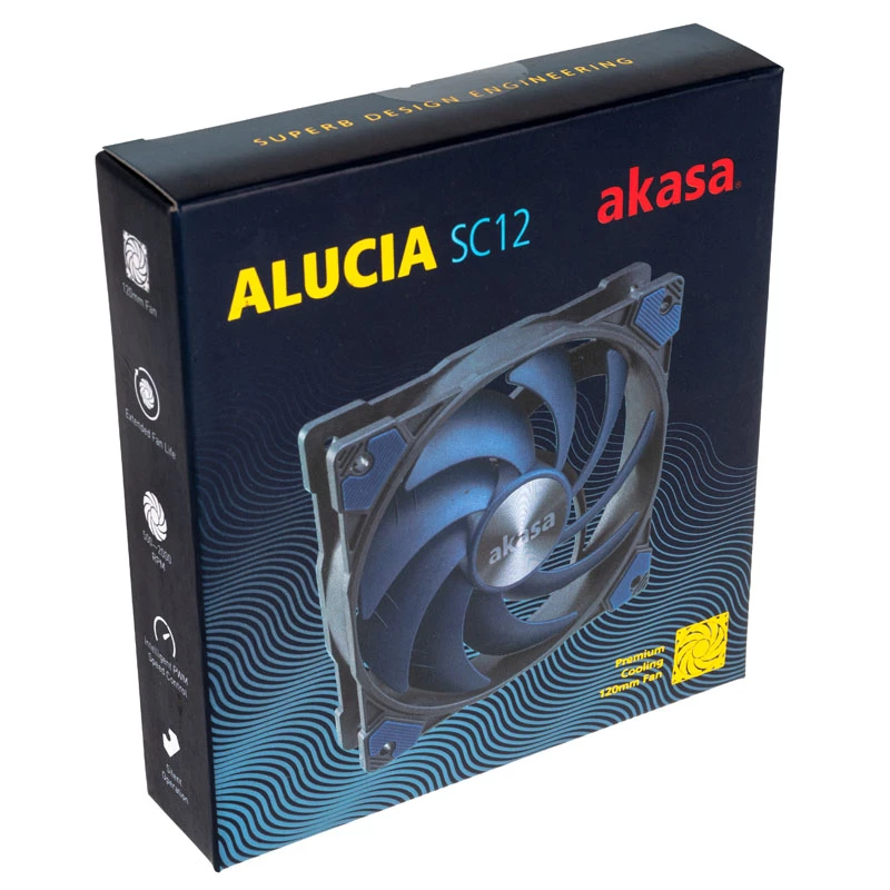 AKASA ALUCIA SC 120mm kotelotuuletin - sininen