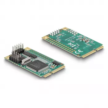 DeLOCK Mini PCIe -kortti Full-Size 2 x sarjaportti RS-232 D-Sub 9-napainen