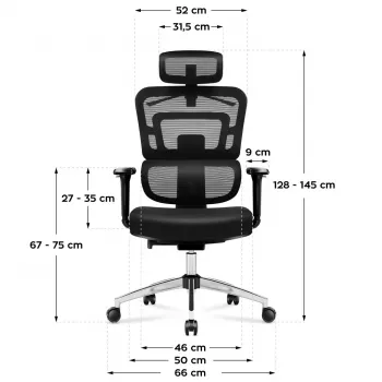 Toimistotuoli mark adler Expert 4.9 malli 5701-65776 — mesh, säädettävä niskatuki, lannerangan tuki, istuinkorkeus 44–52 cm, enintään 150 kg