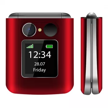 Flip-puhelin Beafon Fold 10 Silver Line punainen-hopea Dual SIM