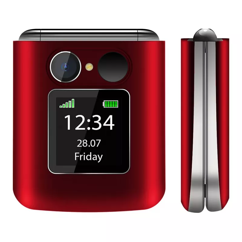 Flip-puhelin Beafon Fold 10 Silver Line punainen-hopea Dual SIM