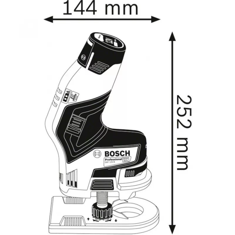Bosch GKF 12V-8 Professional akkukäyttöinen reunajyrsin, solo
