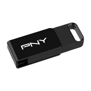 PNY Elite, 64 GB, USB Type-C, 3.2 Gen 1 (3.1 Gen 1), 120 MB/s, dia, musta