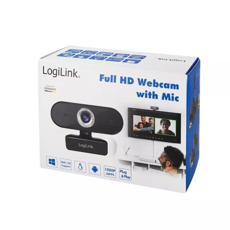 Web-kamera LogiLink UA0371 3 MP 1920 x 1080 pikseliä