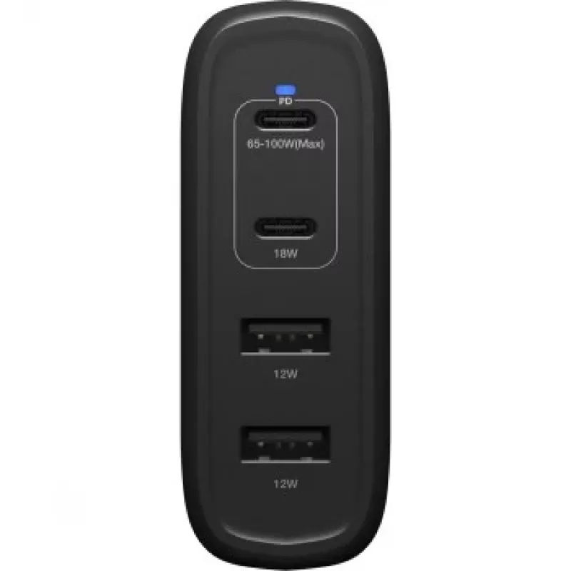 Seinänturi OTTERBOX 78-81343 100W GaN 2× USB-C ja 2× USB-A liitännöillä