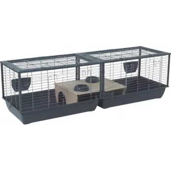 Sisäkanihäkki ZOLUX Neolife Connect 101,5×54×51 cm – metallirunko, muovipohja, harmaa