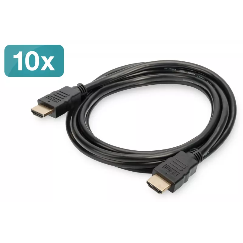 HDMI-kaapeli Digitus AK-990920-020-S 2 m 10 kpl:n pakkaus