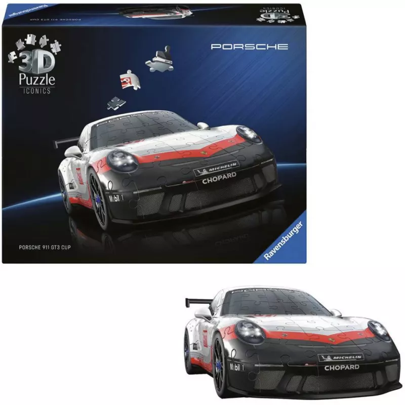 3D-palapeli Ravensburger Iconics Porsche 911 GT3 Cup – rakennussarja